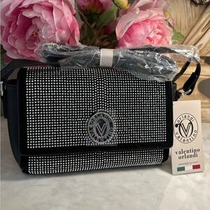 Valentino Orlandi Black and Silver Shoulder Bag